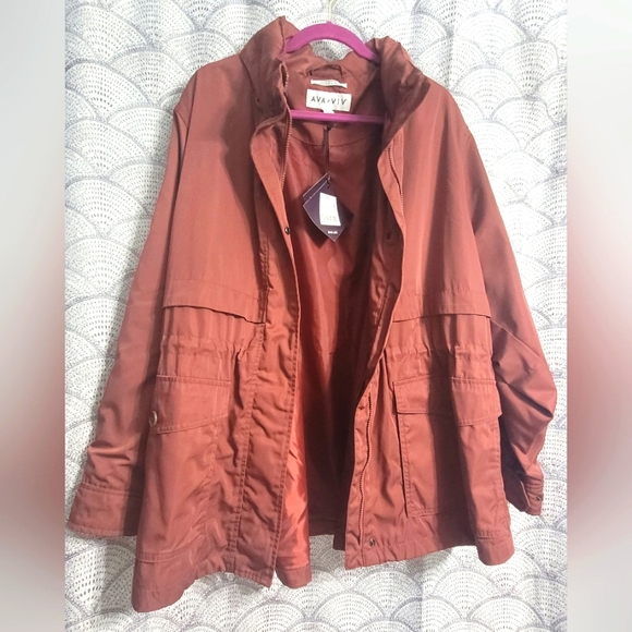 Ava & Viv Jackets & Blazers - Women's Ava & Viv Plus Size Burning Rose Water Resistant Jacket 4x